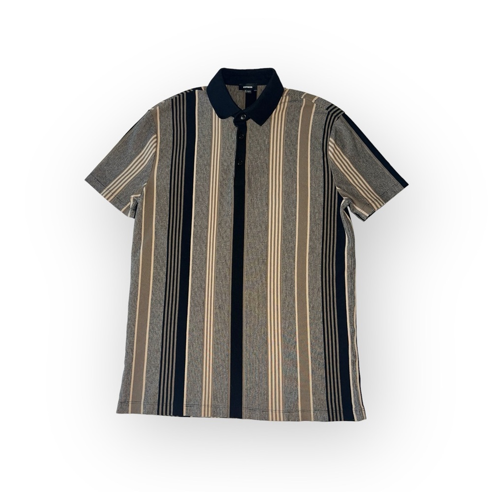 Express black & tan cotton polo